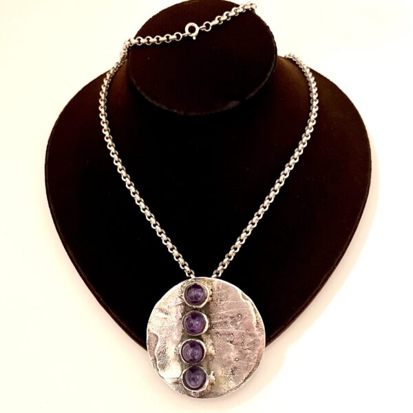 Silver and amethyst pendant - Image 2