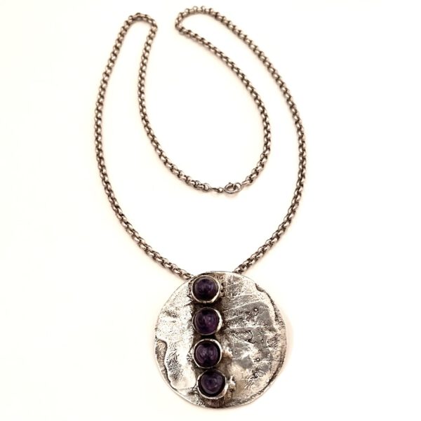 Silver and amethyst pendant - Image 4