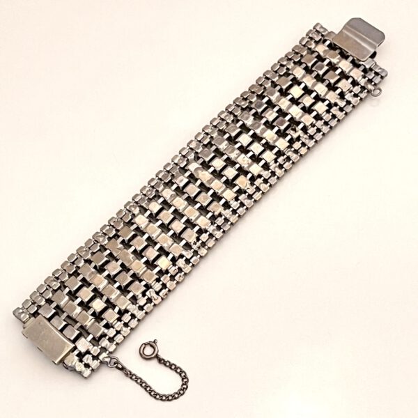 Wide blue rhinestone bracelet - Image 4