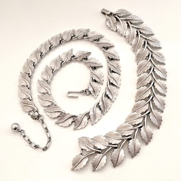Blattcollier von Trifari mit passendem Armband – Bild 3