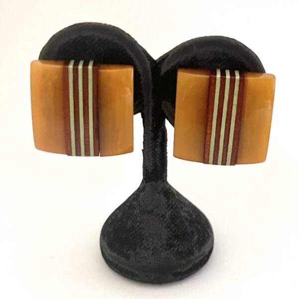 Ohrclips Bakelit und Holz