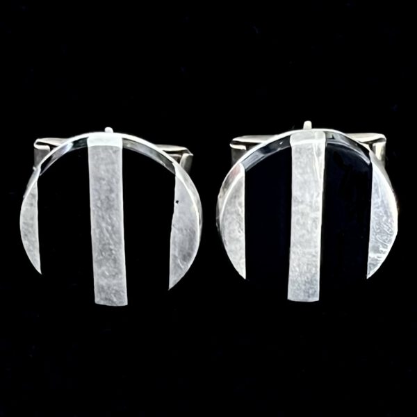 Vintage Manschettenknöpfe Sterling und Onyx