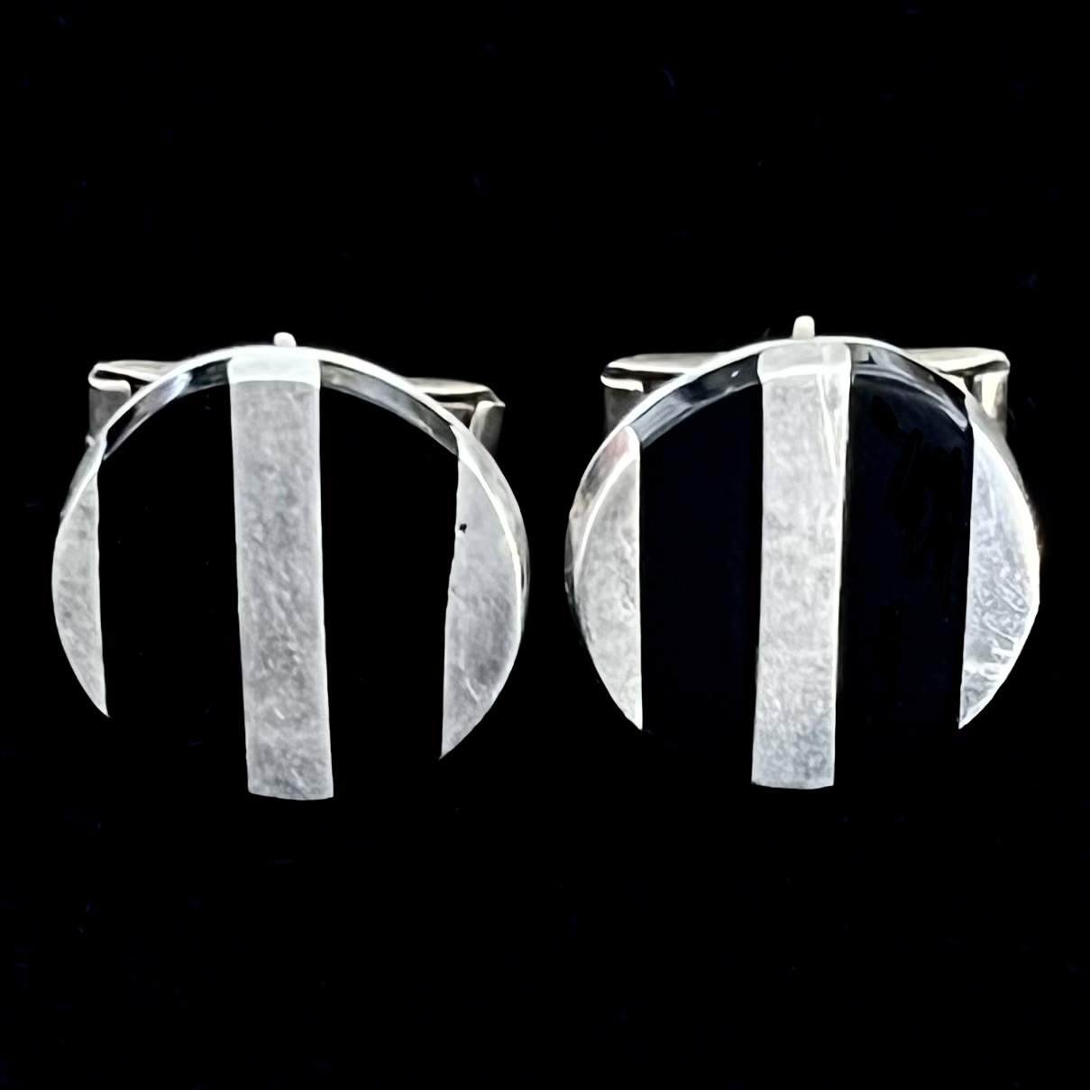 Vintage Manschettenknöpfe Sterling und Onyx