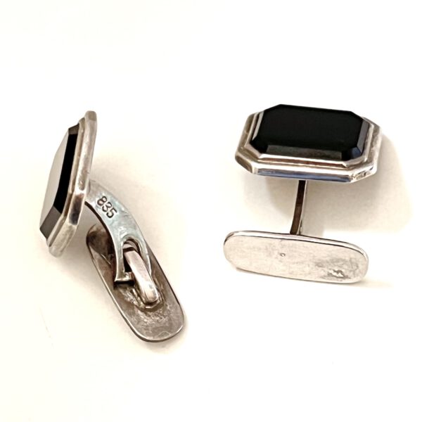 Art Deco Onyx Manschettenknöpfe – Bild 3