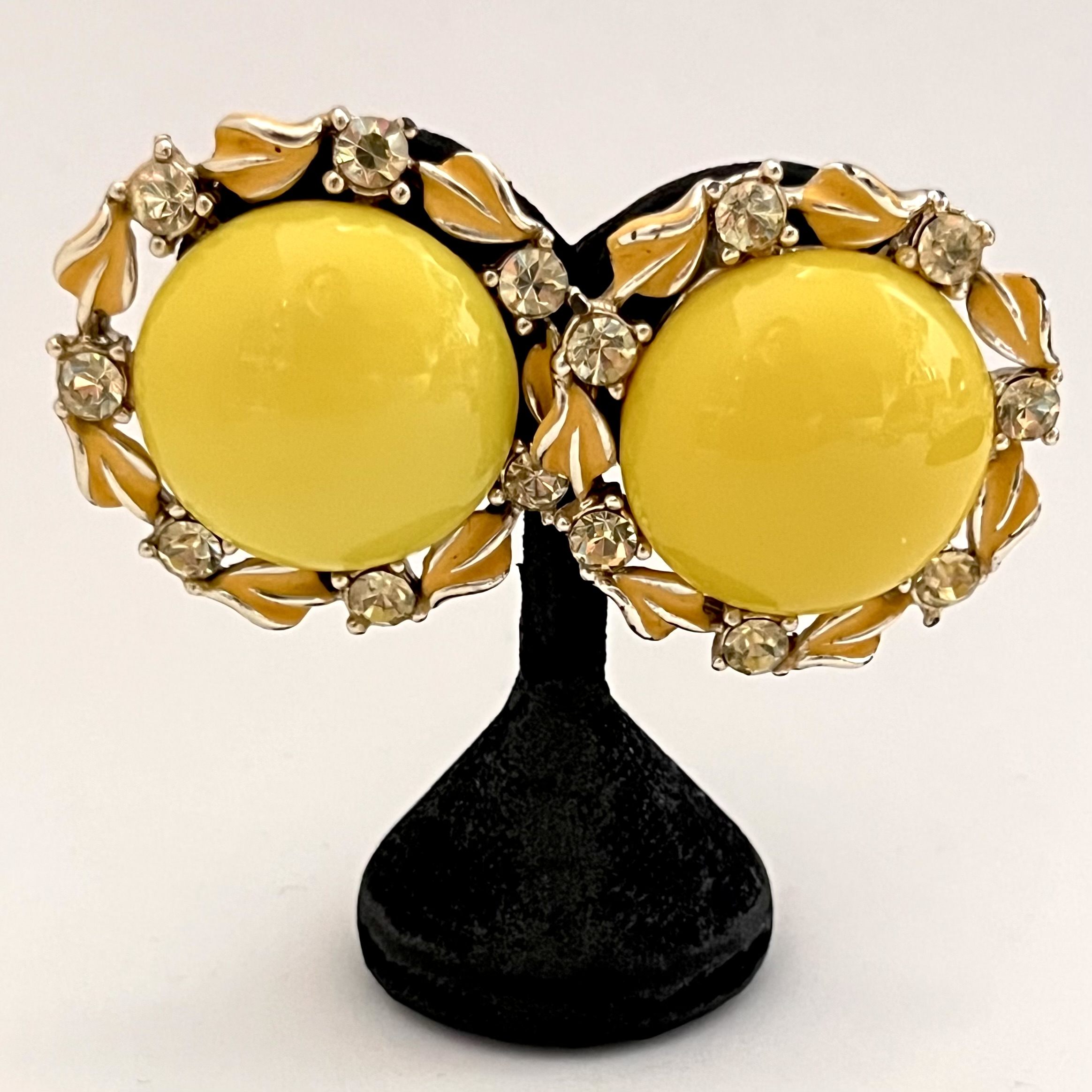 Sonnengelbe Vintage Ohrclips