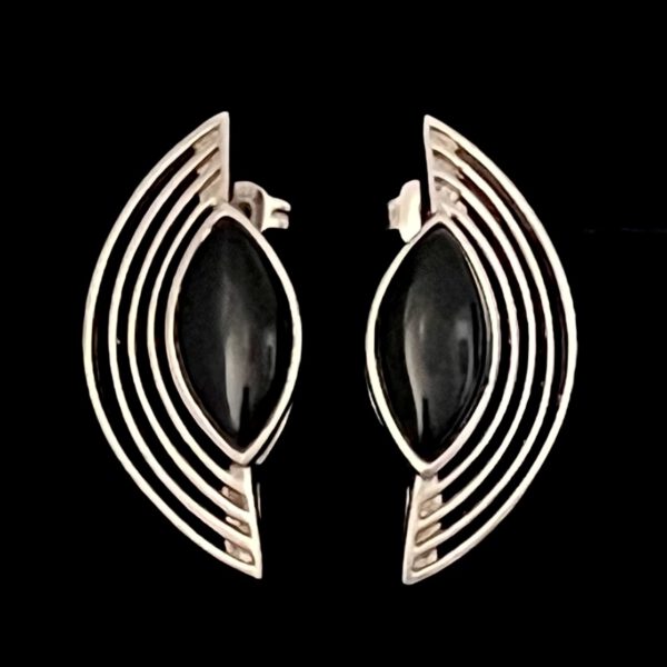 Silberohrringe mit Onyx