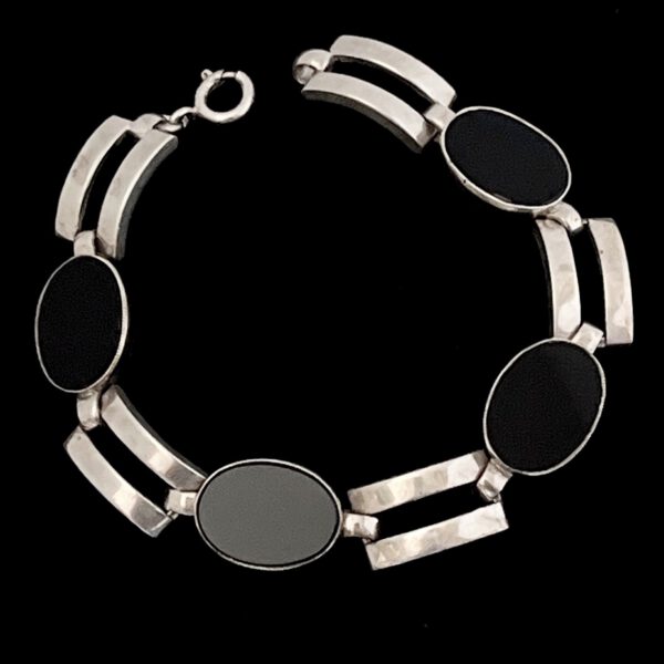 Silberarmband mit Onyx