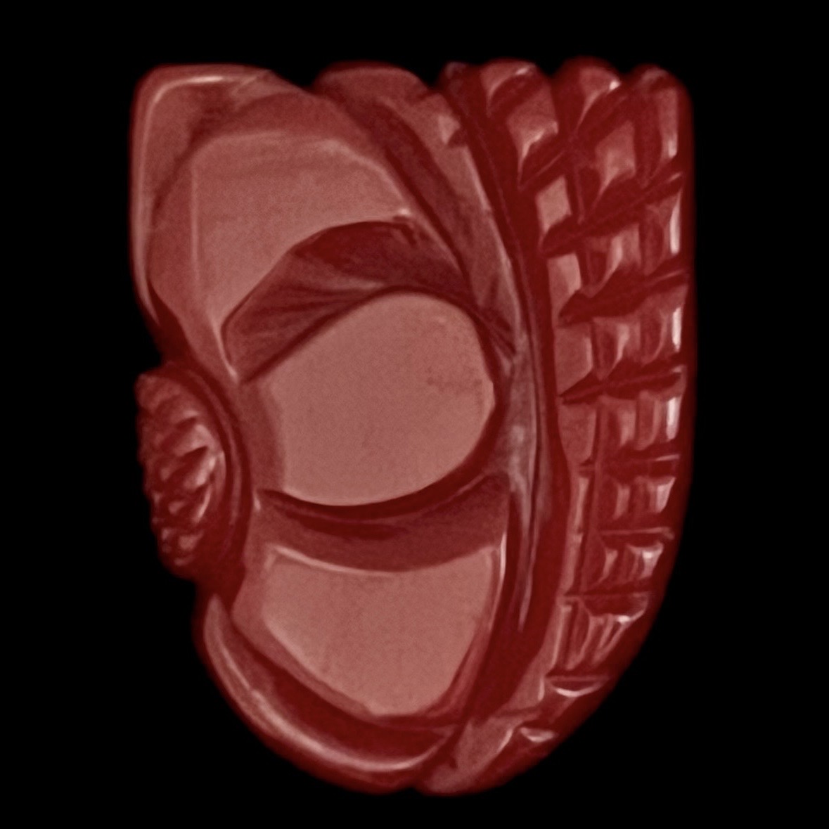 Bakelit Dressclip Art Deco rot