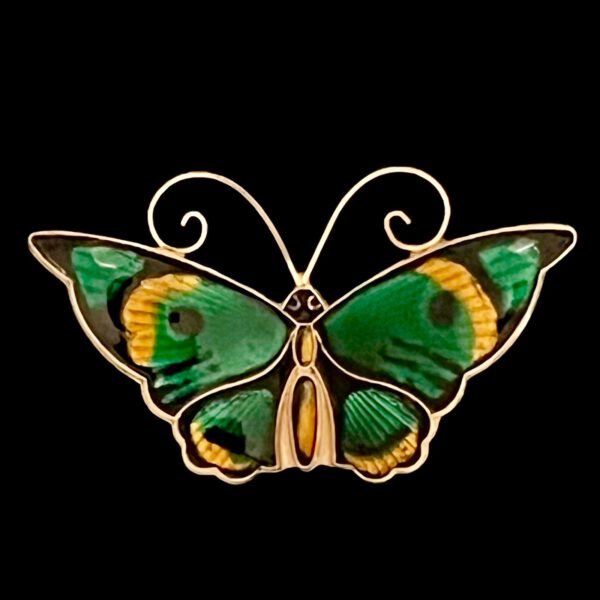 Vintage Butterfly Brooch Norway Sterling Enamel