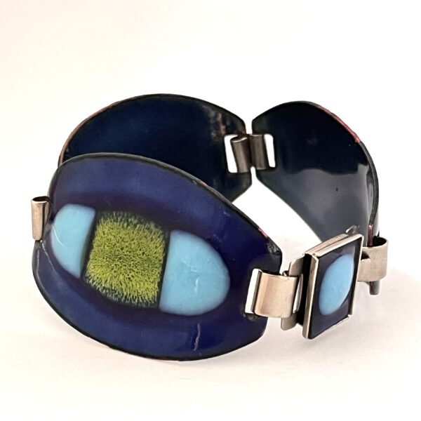 Vintage Armband blau und grün emailliert