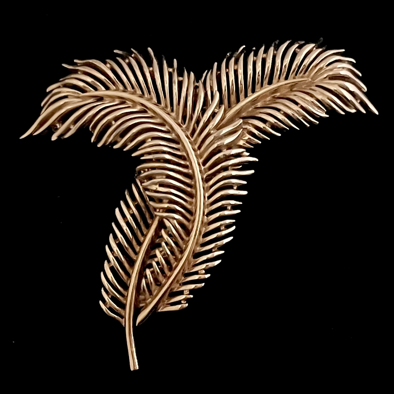 Vintage Trifari Feder oder Farnblattbrosche