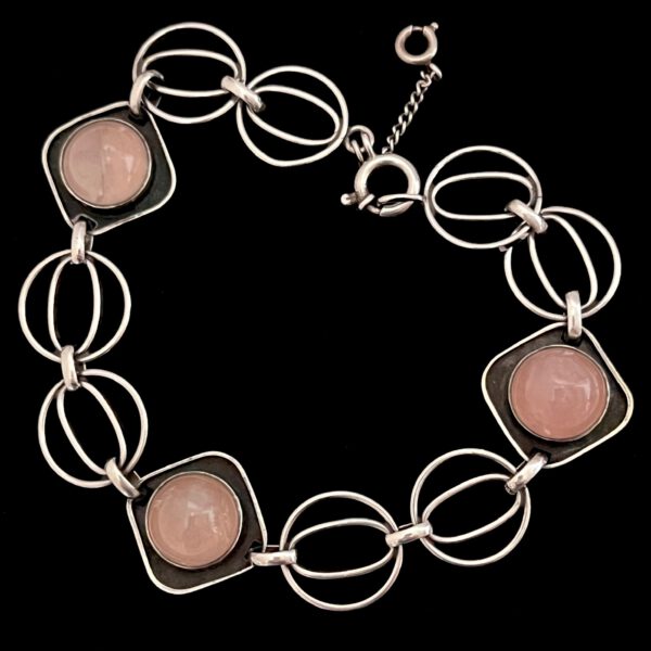 Silberarmband mit Rosenquarz