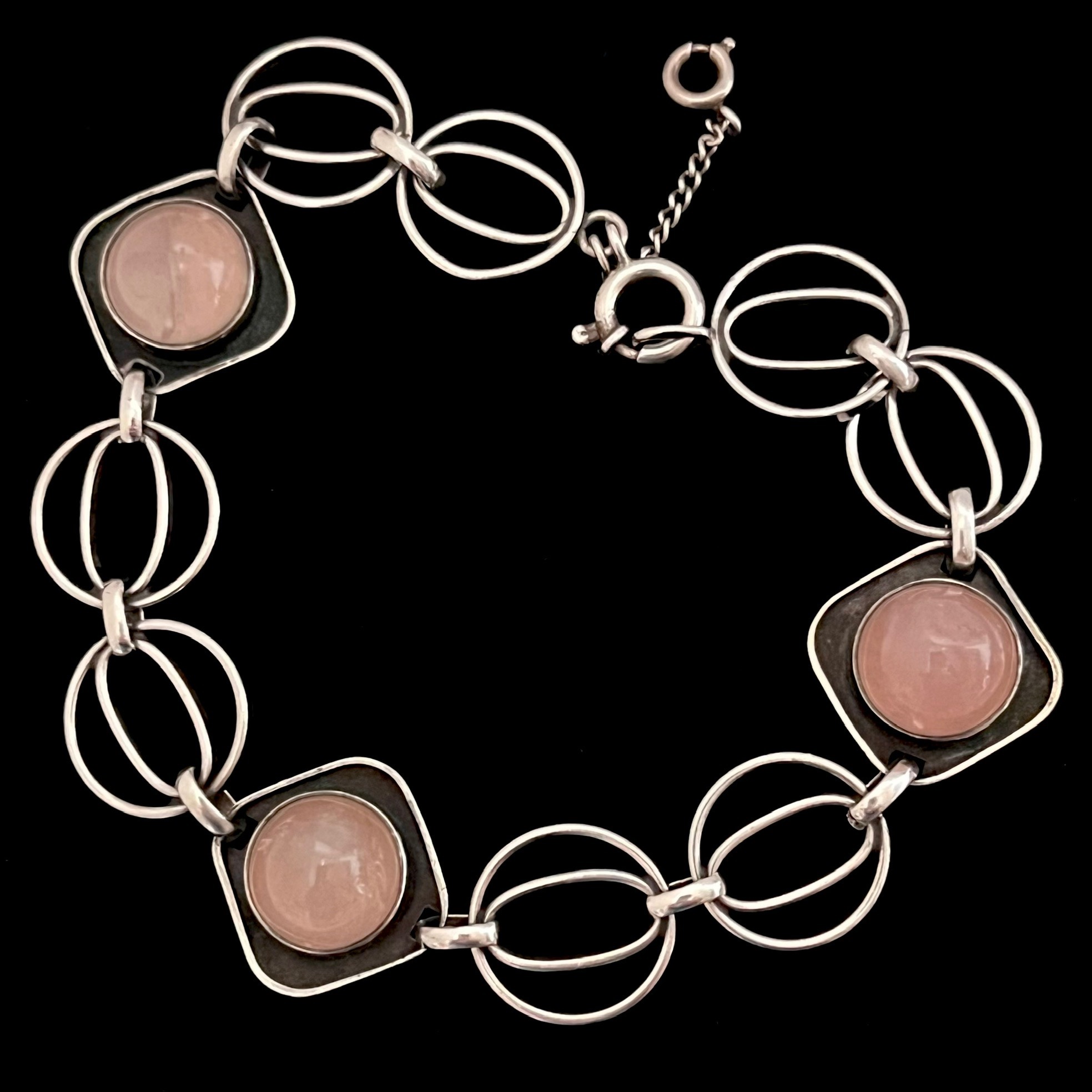 Silberarmband mit Rosenquarz