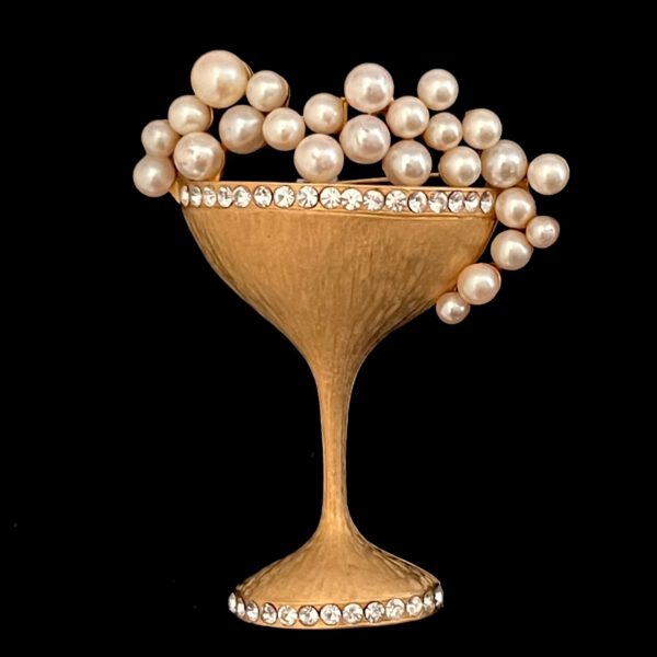 Vintage Brosche Cocktailglas