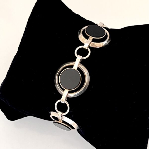 Armband 835 Silber und Onyx