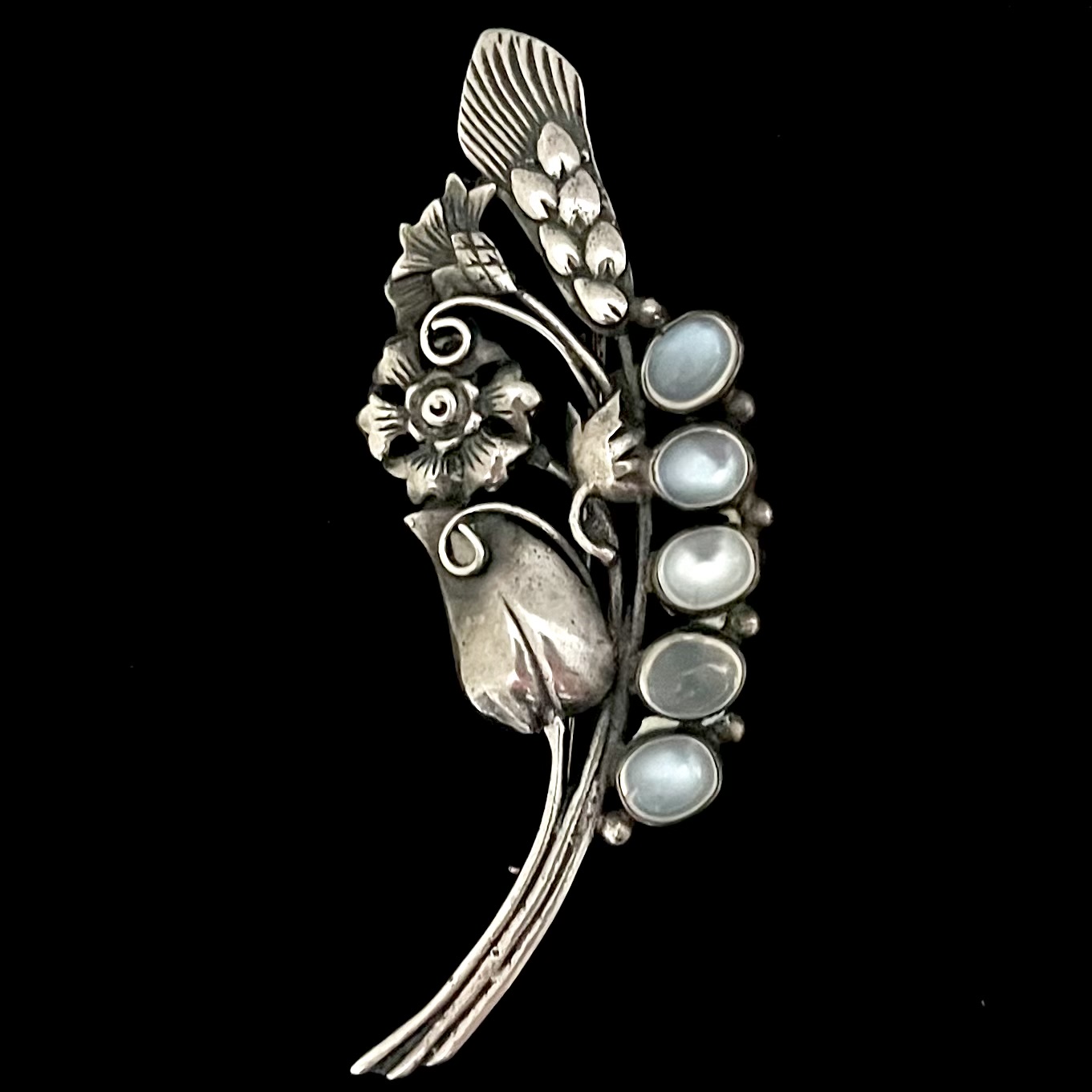 Jugendstil Silberbrosche