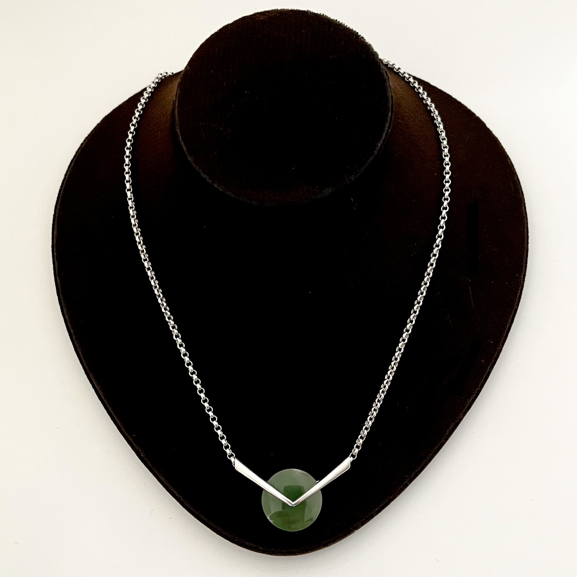 1970er Jahre Kette Jade und Silber