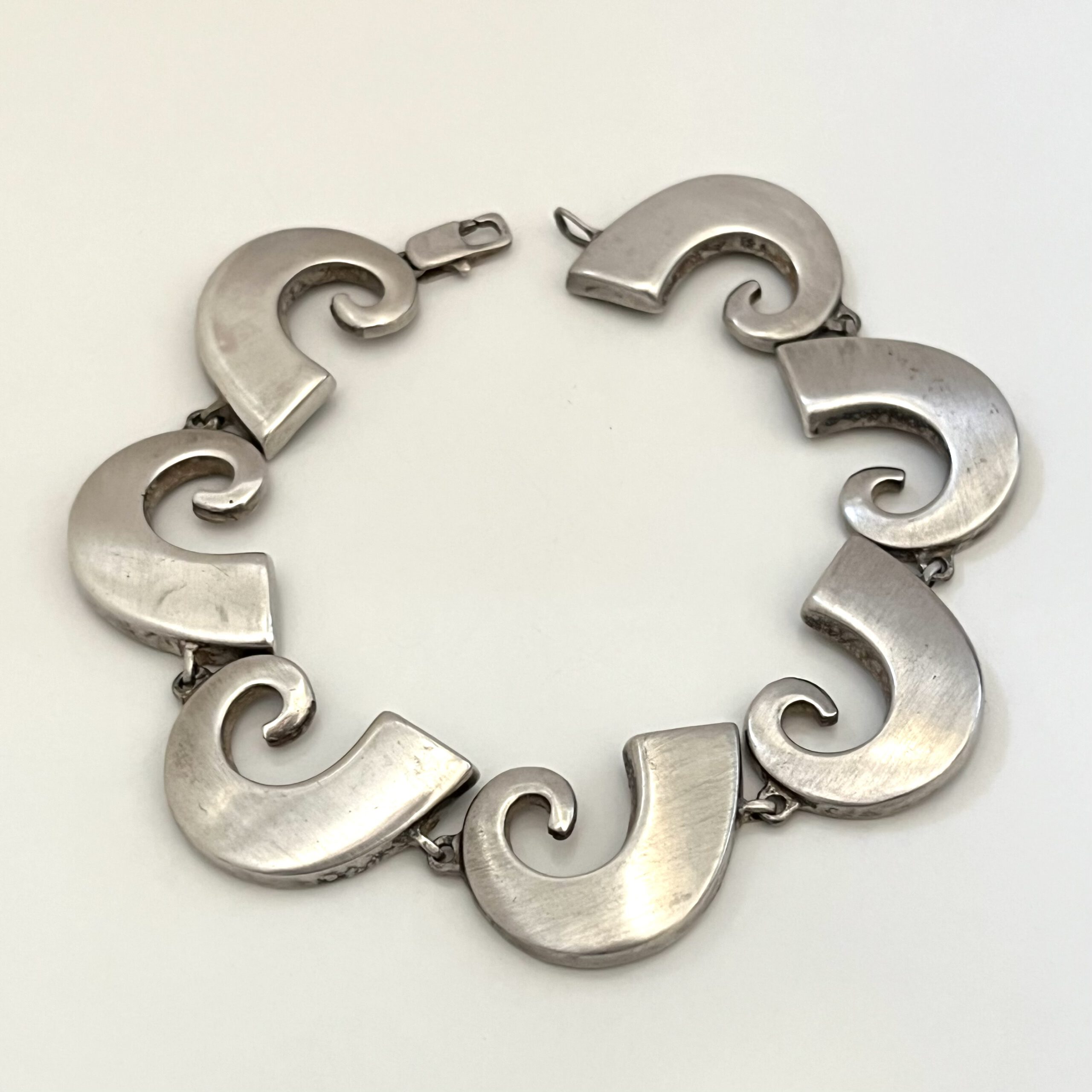 Silberarmband Wellenglieder