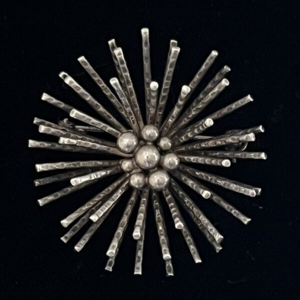 Perli Silberbrosche Mid Century
