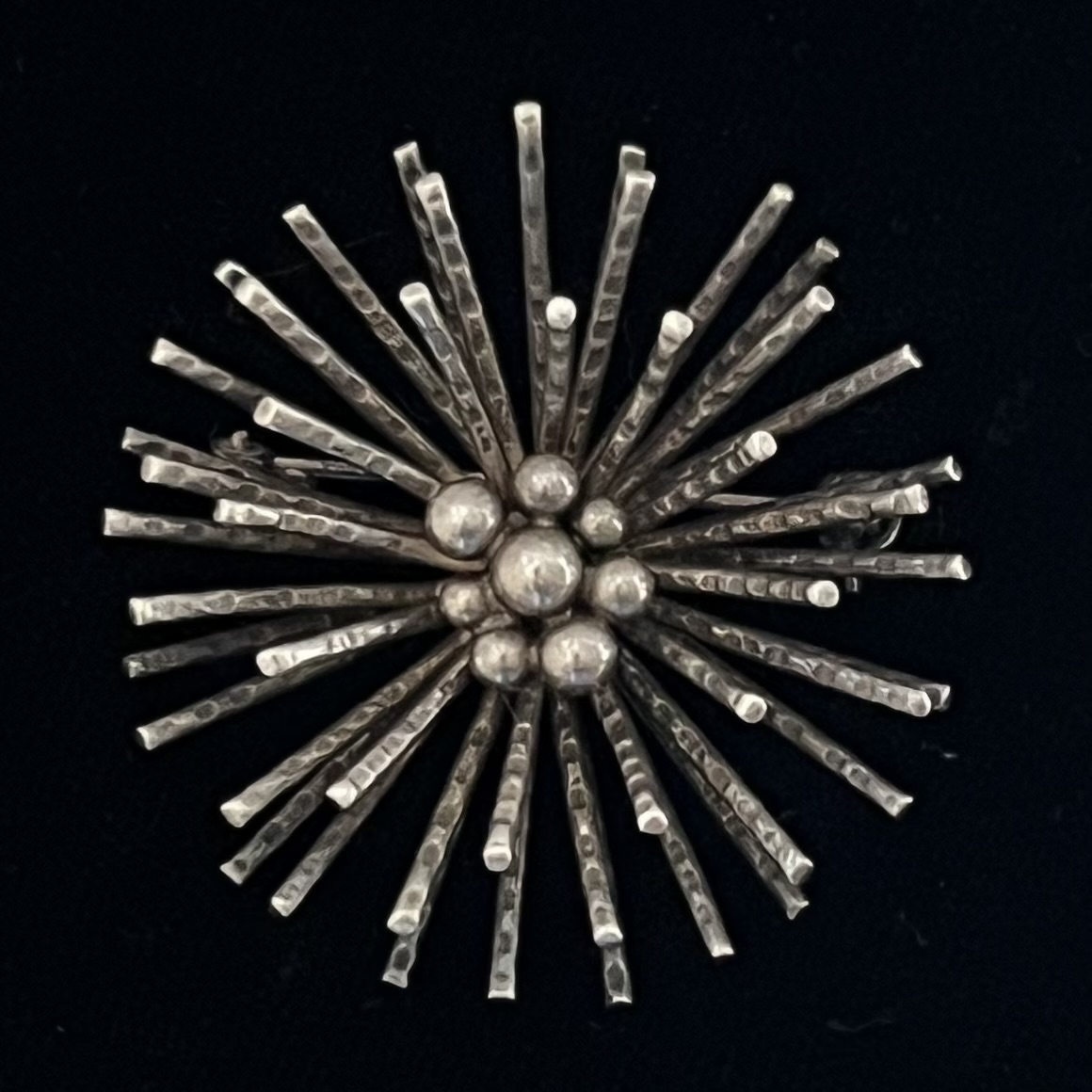 Perli Silberbrosche Mid Century