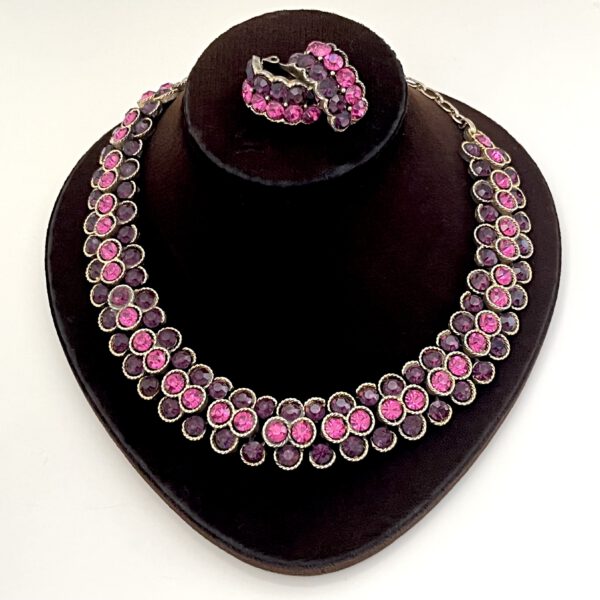 Vintage Lisner Collier und Ohrclips Strass